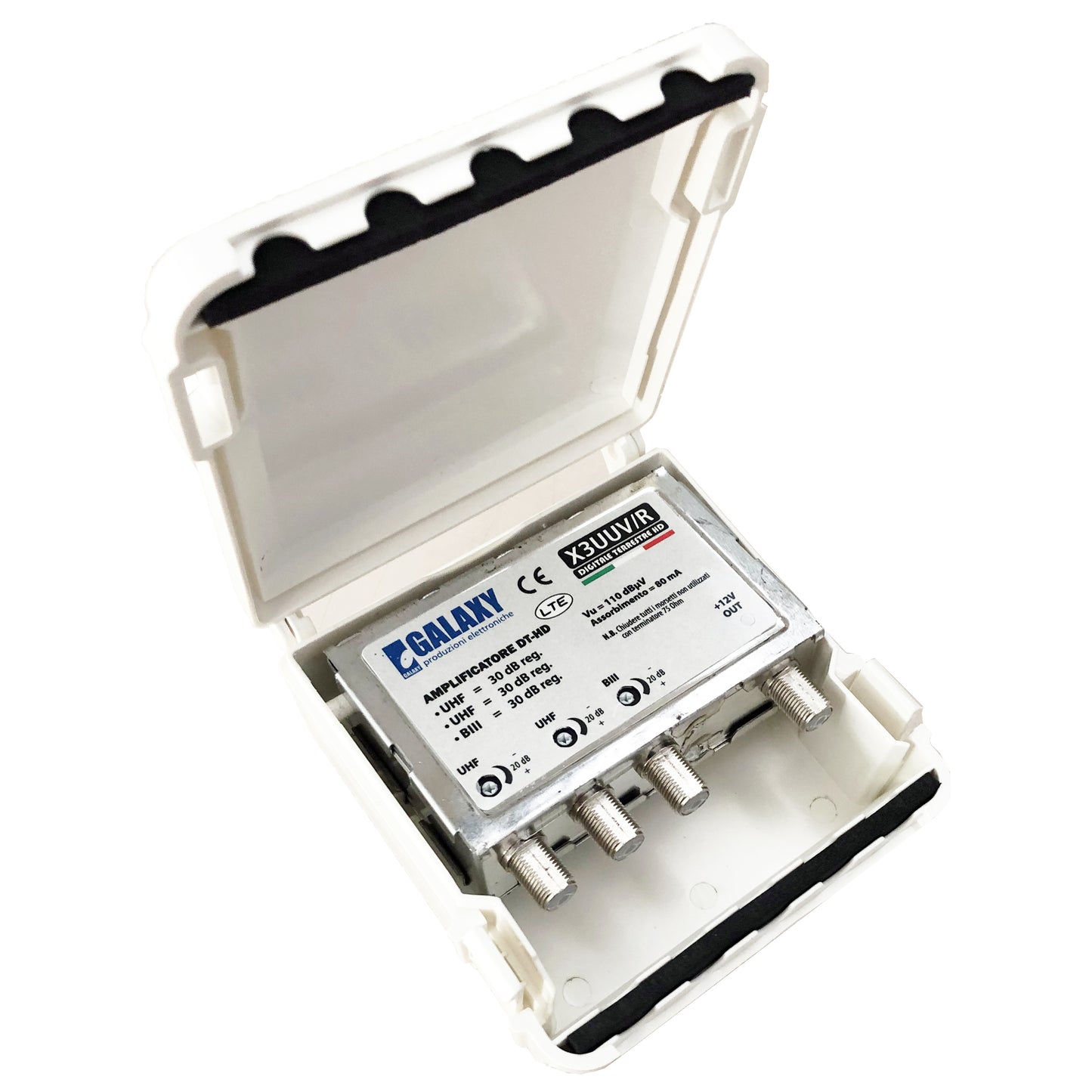 AMPLIFICATORE DT 5G 2 ING UHF+ 1 ING VHF 30DB REG