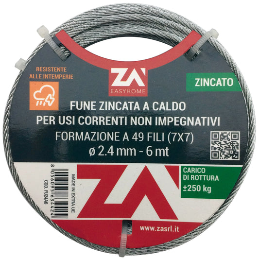 FUNE ACCIAIO ZINCATO ANTIGIRO 133F D 3  25 M