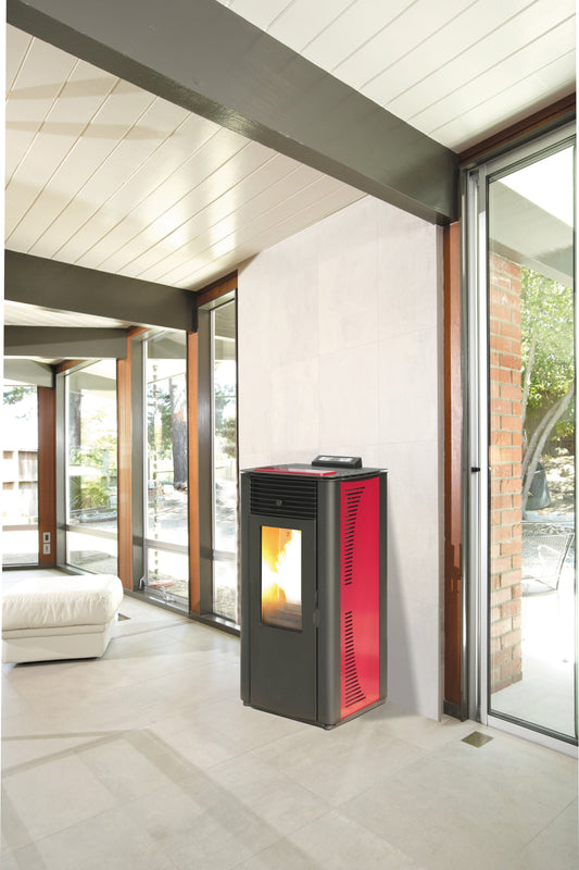 STUFA PELLET 14 KW KING 14 IDRO BORDEAUX