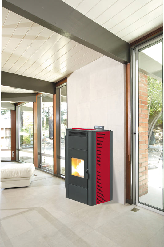 STUFA PELLET 20 KW KING 20 IDRO BORDEAUX