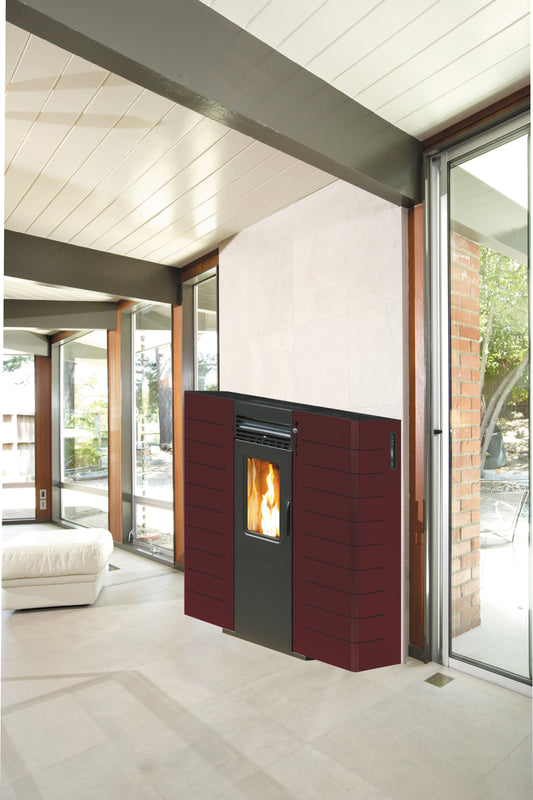 STUFA PELLET CANALIZ SLIM 9KW KING 10C BORDEAUX