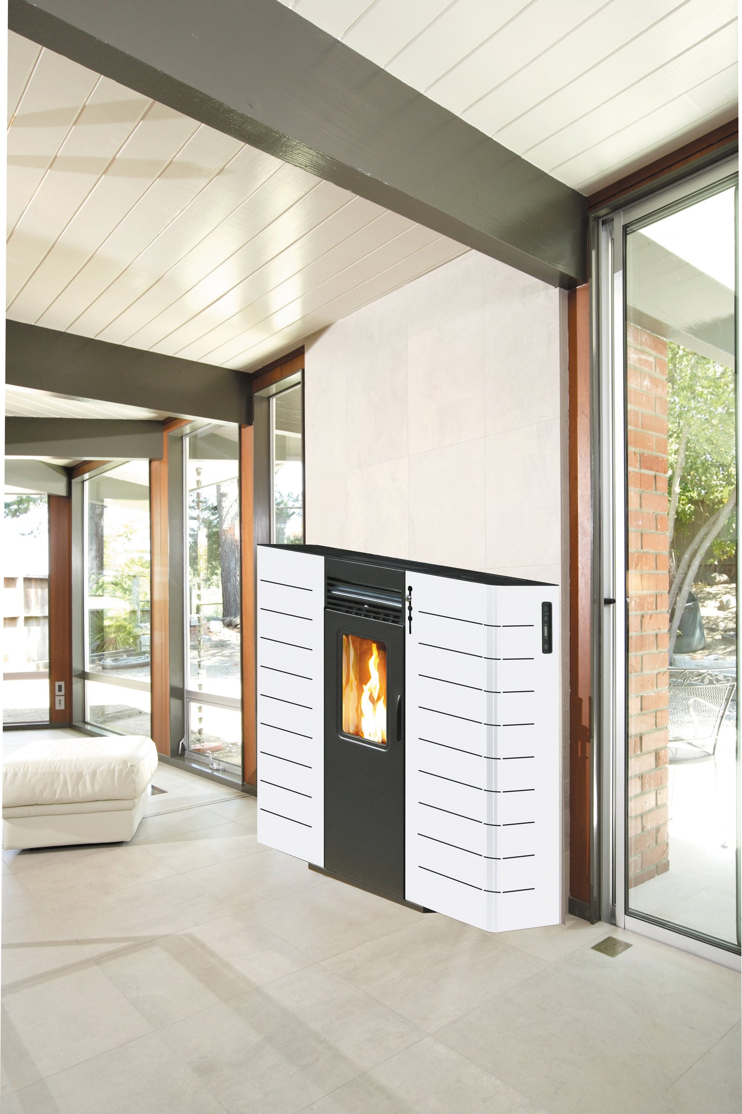 STUFA PELLET CANALIZ SLIM 9KW KING 10C BIANCO