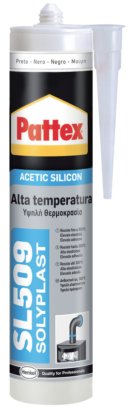 PATTEX SILICONE ALTE TEMP. SL509 NERO 300 ML CARTUC