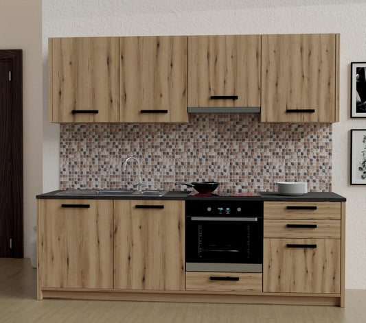 CUCINA CHEF 240X217 ARDESIA ROVERE CON TOP NON FORATO