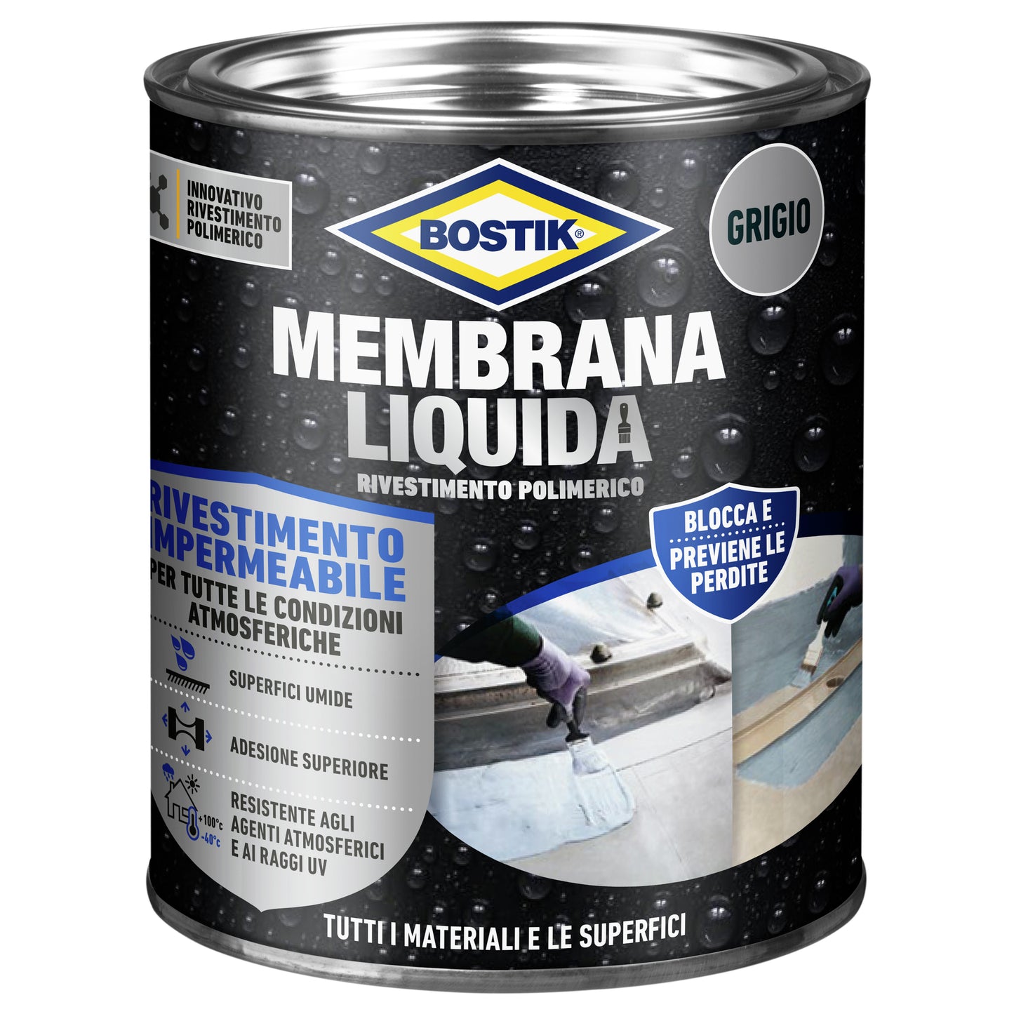 BOSTIK MEMBRANA LIQUIDA RIVEST POLIM 1 KG GRIGIO