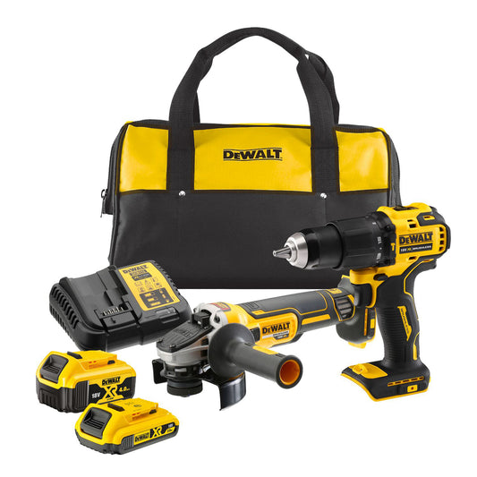 DEWALT KIT TRAPANO 18V 2Ah+SMERIGLIATR. 18V 4Ah DCK2081MDR