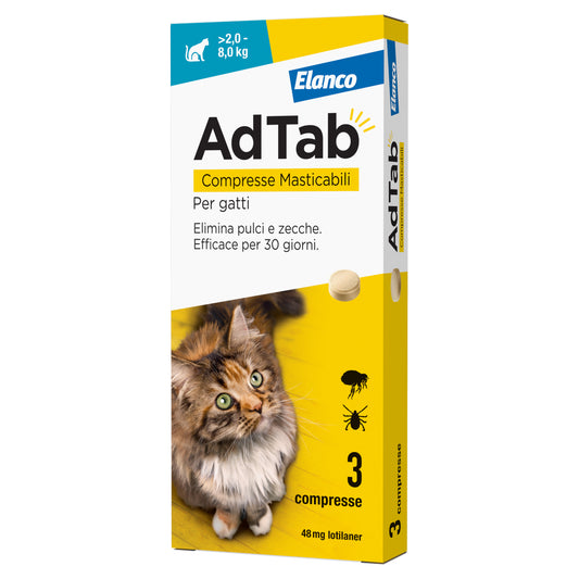 ADTAB COMPRESSE MASTICABILI PER GATTI 2,0-8,0 KG