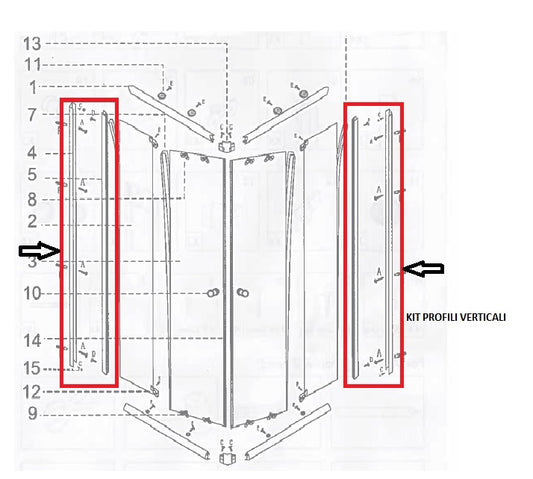 ZZ-BOX DOCCIA CM.70X90(KIT PROFILI VERTICALI)