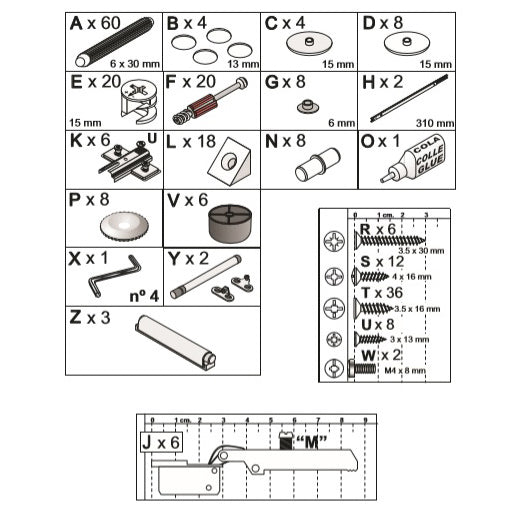 ZZ-ACCESSORI MONTAGGIO X KIT CREDENZA 3A+1C