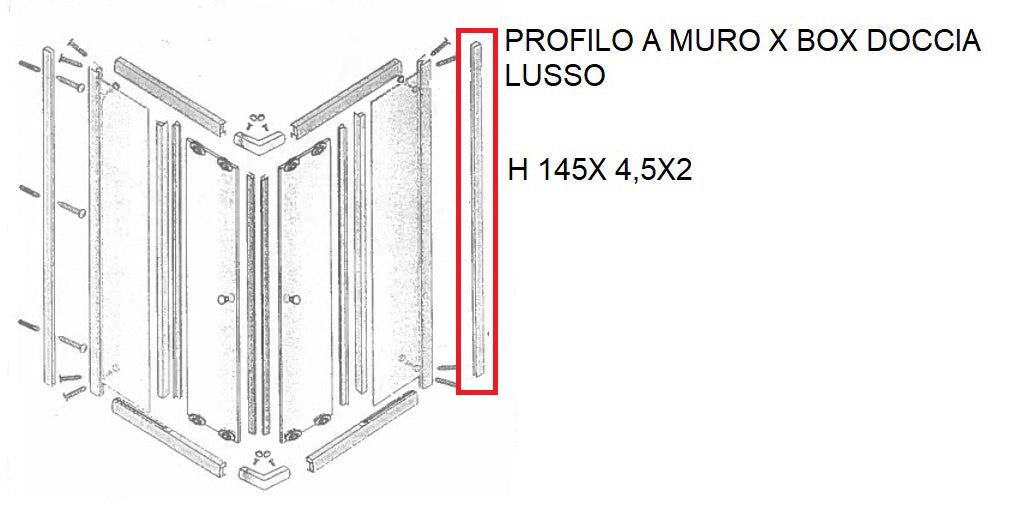 ZZ-PROFILO A MURO X BOX DOCCIA CRIST.LUSSO