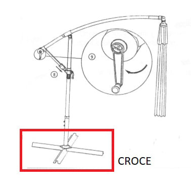 ZZ-CROCE X OMBRELLONE ACCIAIO DECENT.FLYN