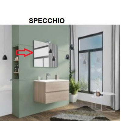 ZZ-SPECCHIO X MOBILE BAGNO NEW SPLASH CM.80 ROVERE GRIGIO