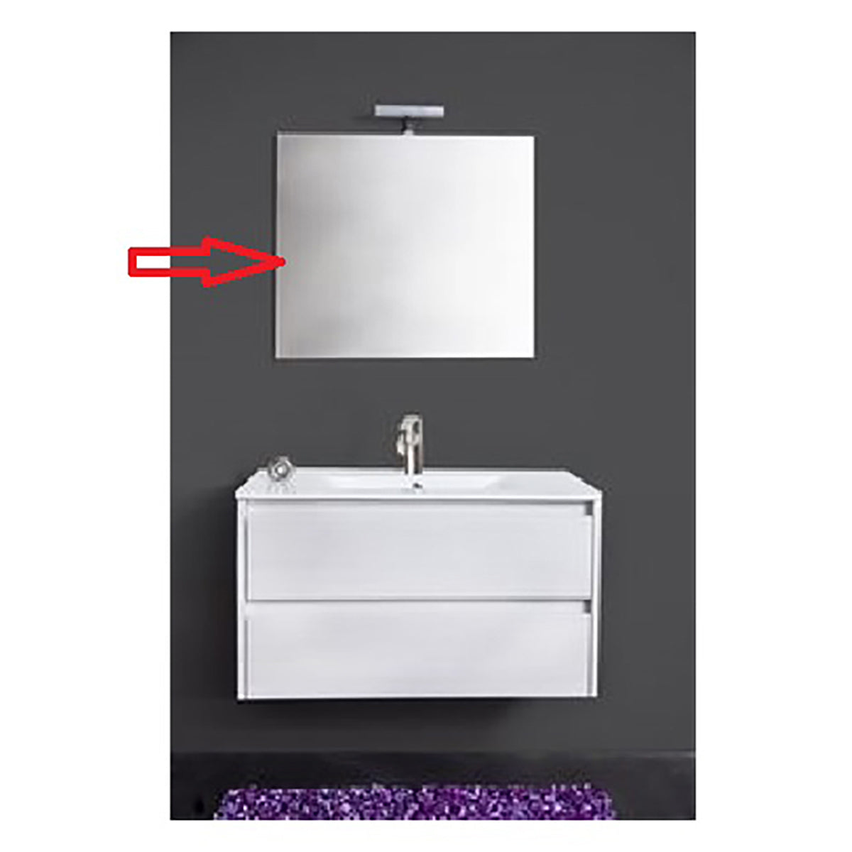 ZZ-SPECCHIO X MOBILE BAGNO FEDERICA CM.90 B.CO PORTUNA