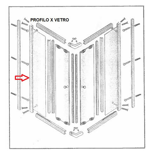 ZZ-PROFILO X VETRO BOX DOCCIA LUSSO