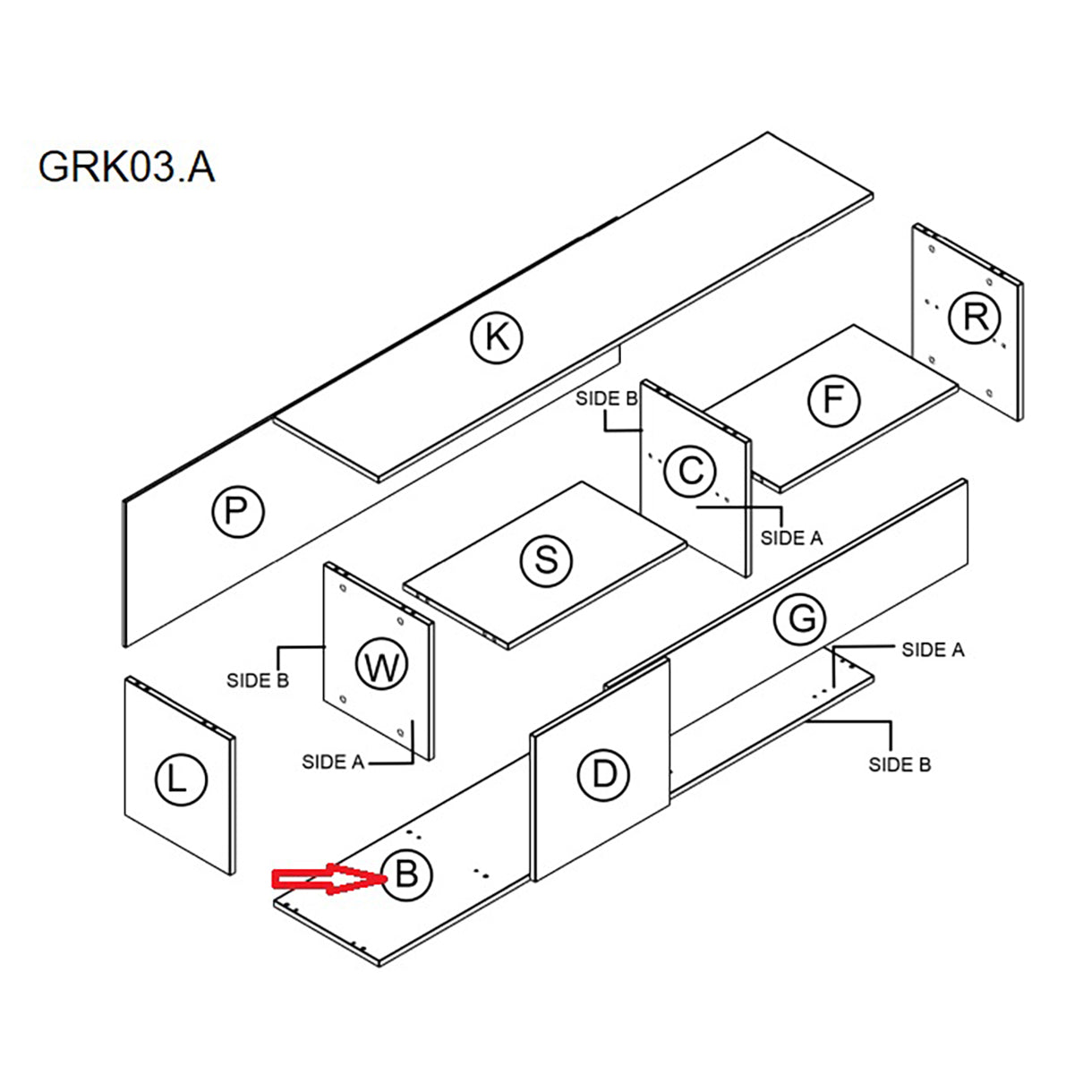 ZZ-BASE B GRK03.A X KIT PARETE LIVING BRIDGE 210X170X35 CEMENTO