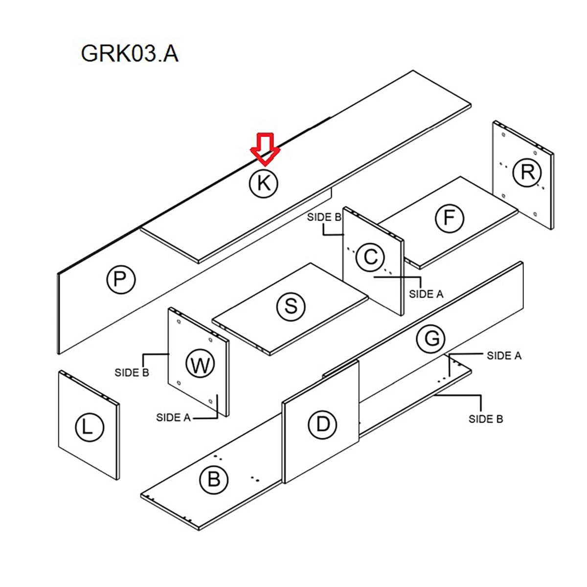 ZZ-TOP K GRK03.A X KIT PARETE LIVING BRIDGE 210X170X35 CEMENTO