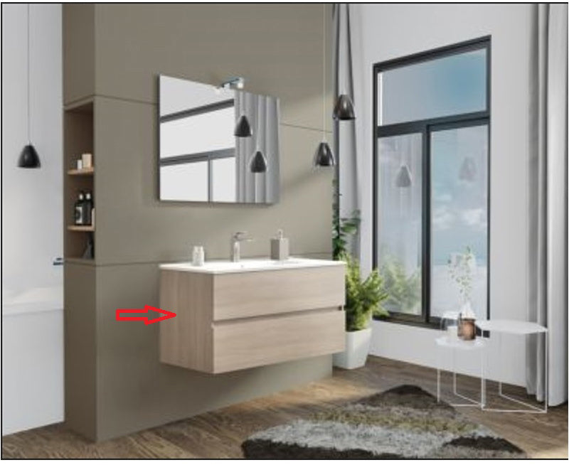 ZZ-BASE COMPLETA X MOBILE BAGNO NEW SPLASH CM.105 ROVERE FUMO