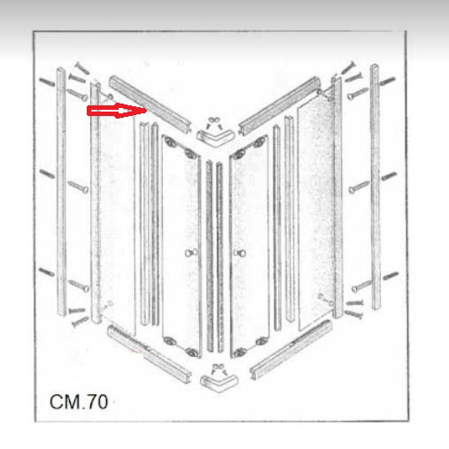 ZZ-PROFILO SUPERIORE LATO 70 X BOX DOCCIA CRISTALLO TRASP.MM.6 CM.70X90LUSSO