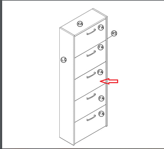 ZZ-FA ANTA X SCARPIERA 5A DOPPIA MOD.EKO308 ROVERE CM. 172X60X25