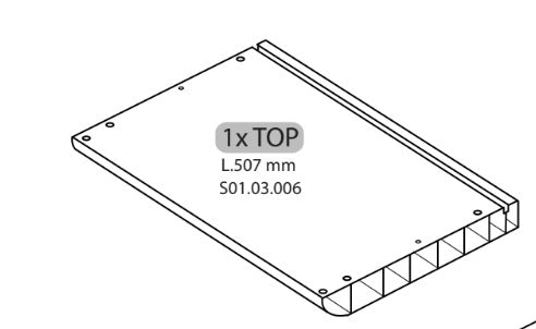 ZZ-1XTOP L.507mm x ARMADIO SPORCO PULITO RESINA 1 ANTA