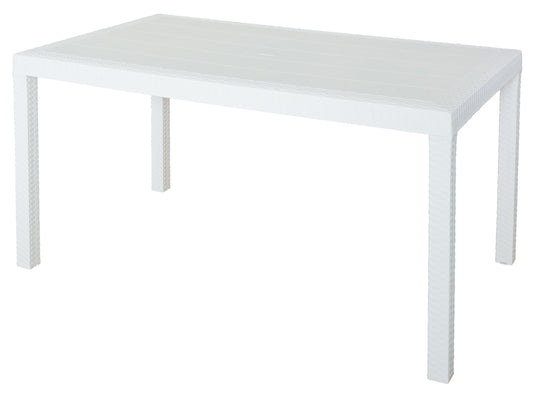 TAVOLO HOUSTON RESINA 150X90XH74 CM BIANCO