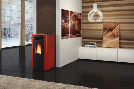 STUFA PELLET VENTILATA 6.5 KW KETTY EVO 2.0 BORDEAUX