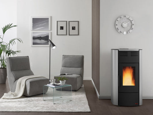 STUFA PELLET 20,3 KW RAFFAELLA IDRO H15 GRIGIO LUC