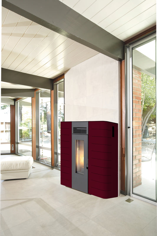 TERMOSTUFA PELLET KING SLIM 16 BORDEAUX