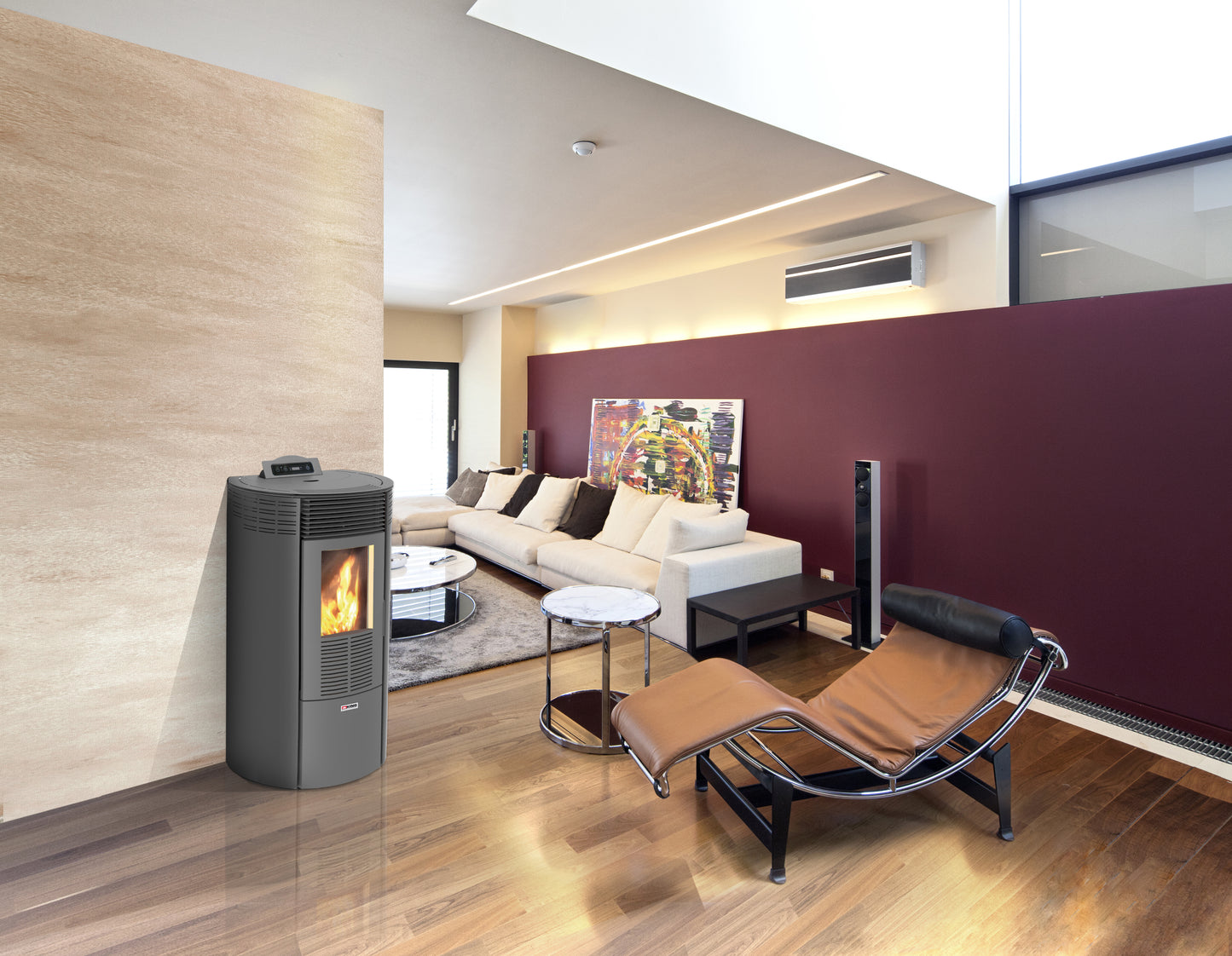 STUFA PELLET VENTIL  8.7KW KING ROUND12 ANTRACITE