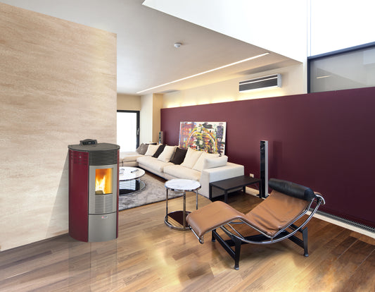 STUFA PELLET VENTIL  8.7KW KING ROUND12 BORDEAUX