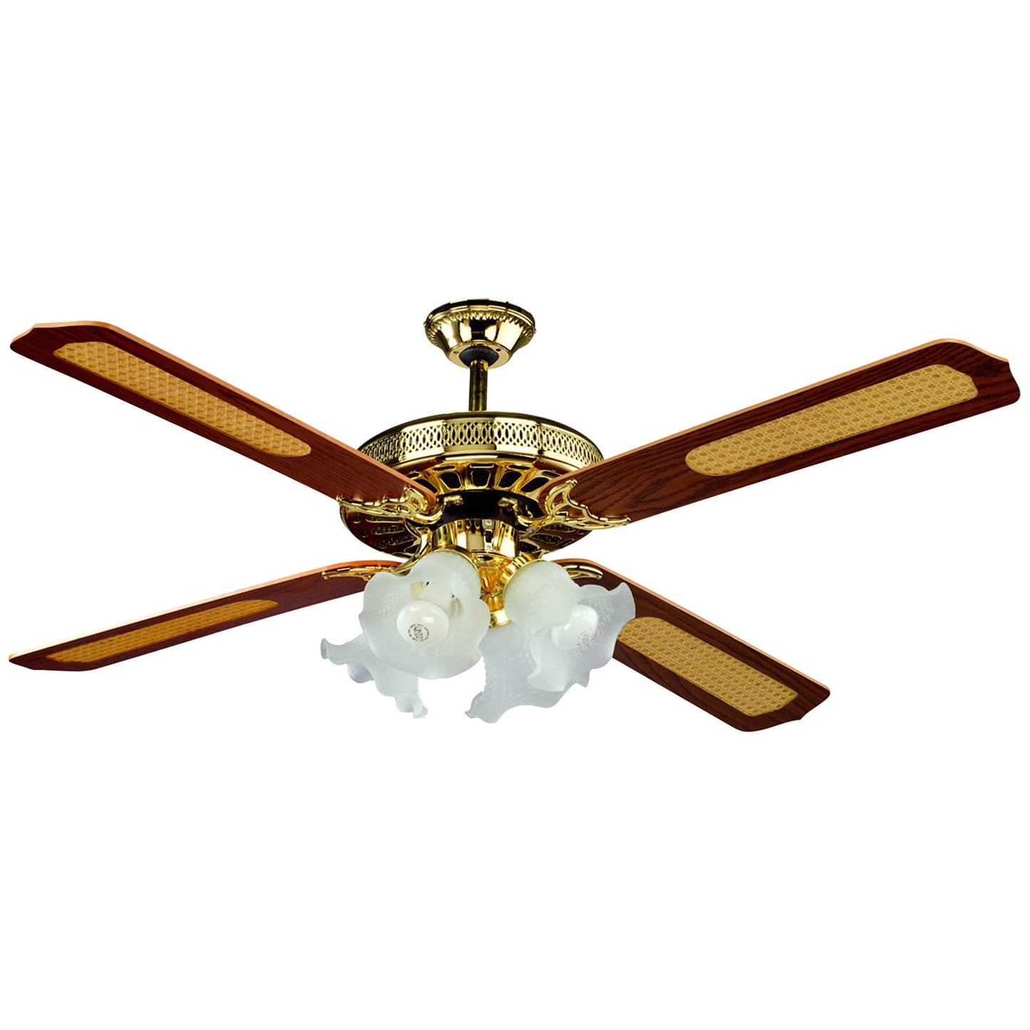 VENTILATORE A SOFFITTO C/TELEC+4 LUCI OLD AMERICA