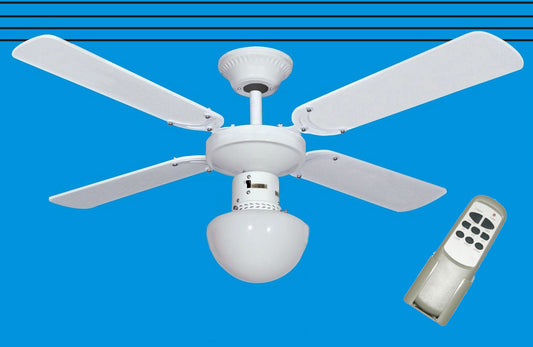 VENTILATORE A SOFFITTO C/TELEC+LUCE D 105 BIANCO