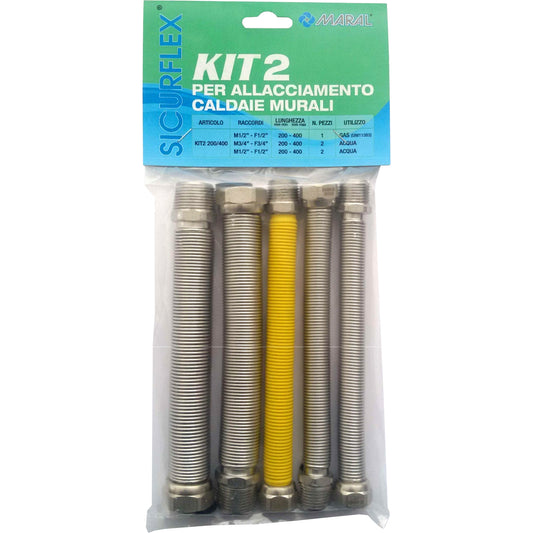 KIT RACCORDO INOX ESTENSIBILE 1/2 PER CALDAIA KIT 2